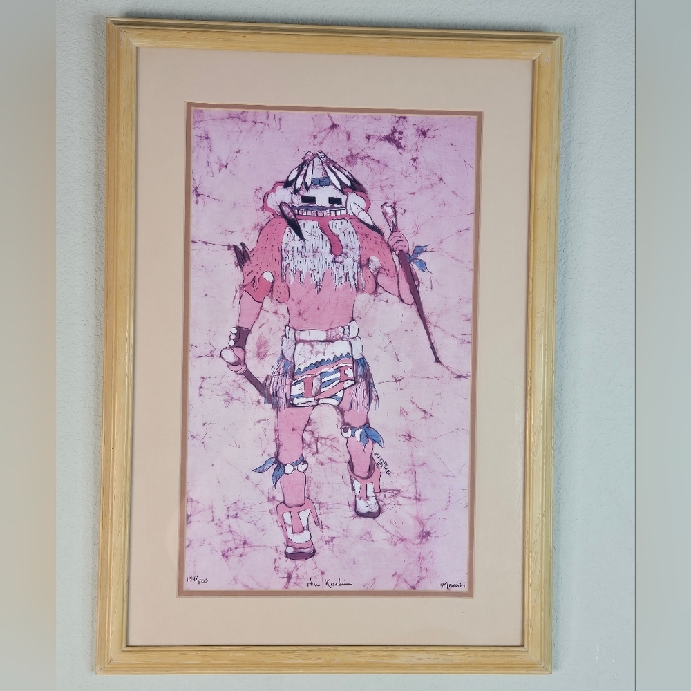 Hu Kachina Print By Dick & Trish Martin 194/500 1982 Batiking COA Native Indian